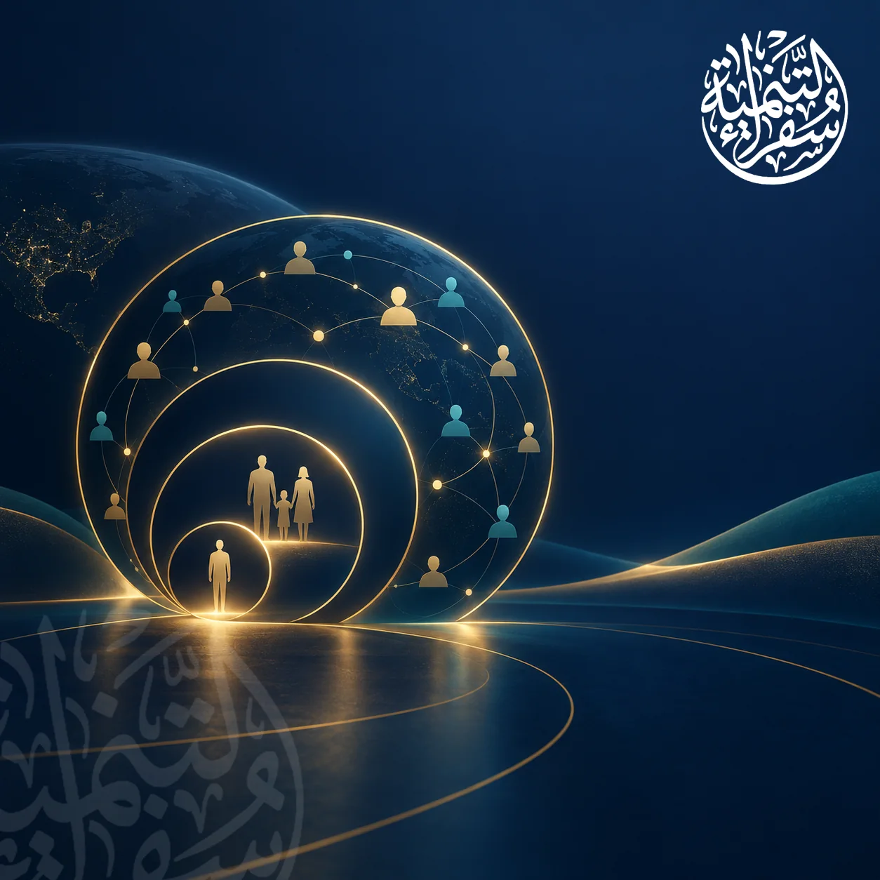 دوائر رحلة القيادة من الفرد إلى الأسرة ثم المجتمع