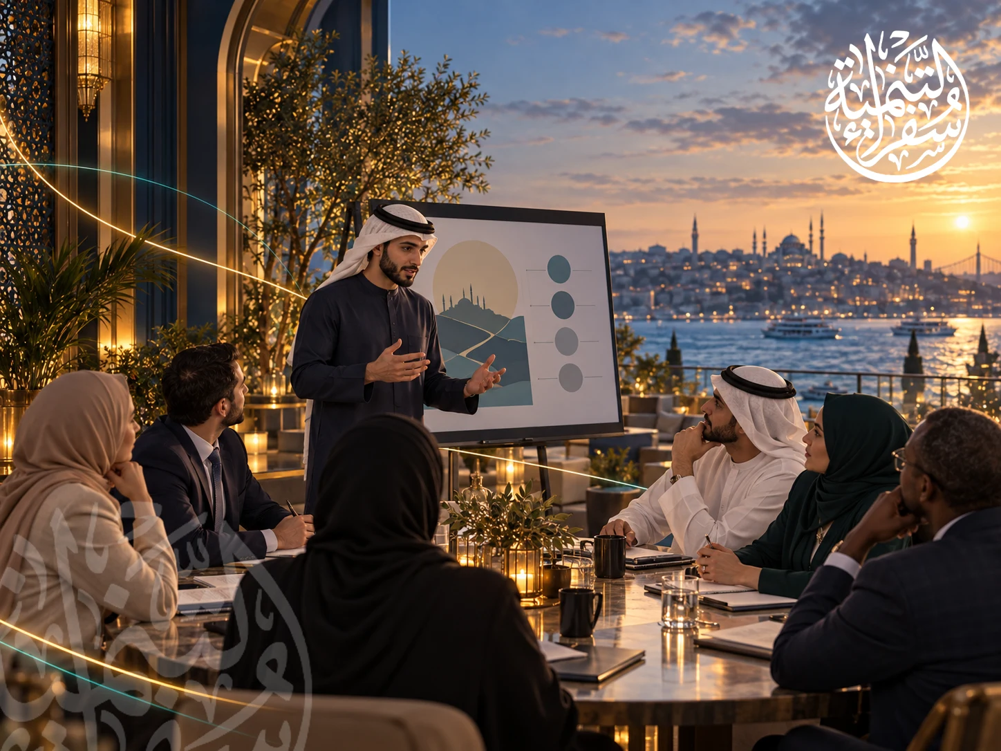 قائد شاب يعرض فكرة مبادرة مجتمعية